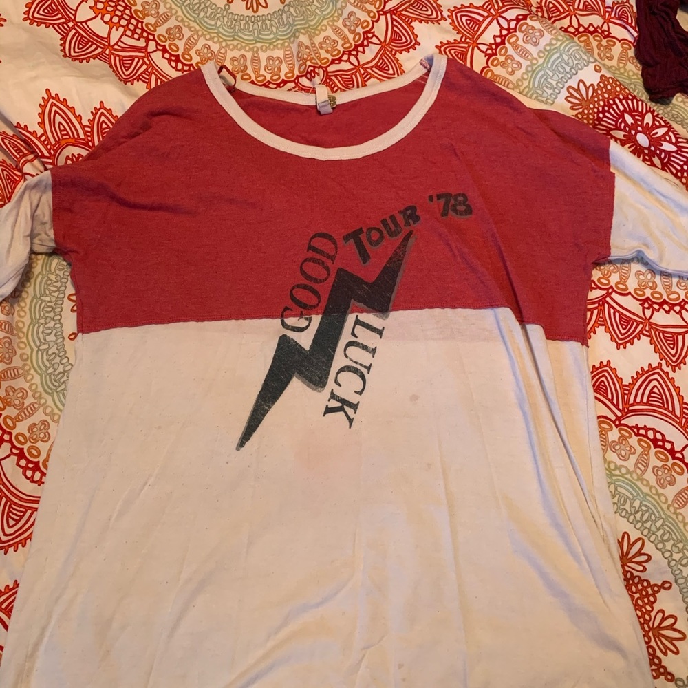 free people 3 quarter sleeve tee